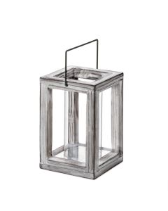 WEATHERED GARDEN WOODEN LANTERN