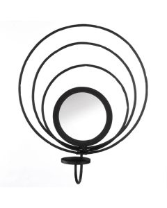 BLACK IRON MIRRORED WALL SCONCE