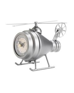 SILVER HELICOPTER DESK CLOCK